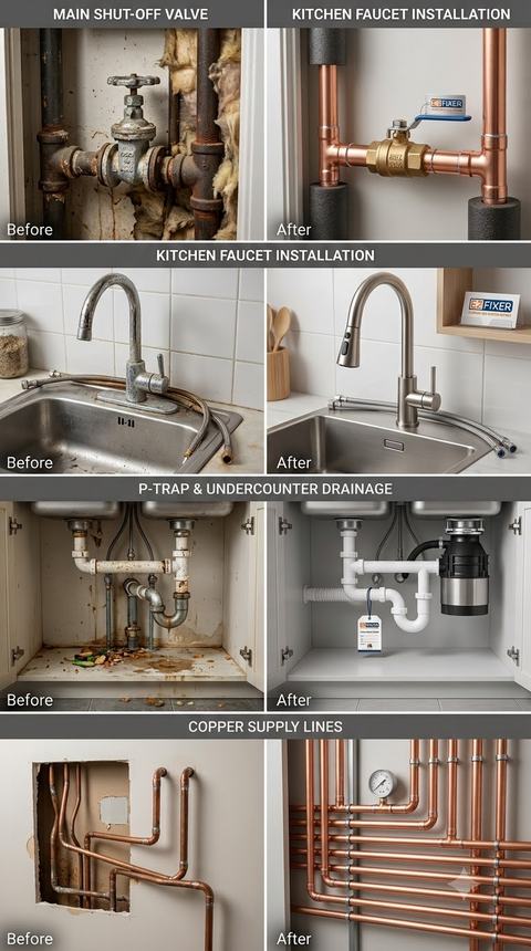 Shut Off Valve Faucet & Supply Lines